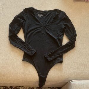 Everlane Classic Black V-Neck Bodysuit